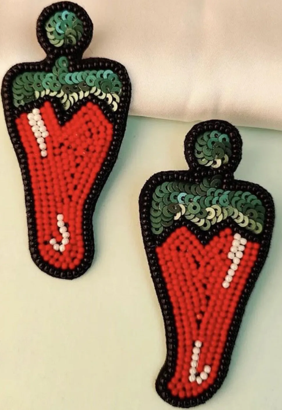 Hand Embroidered Earrings
