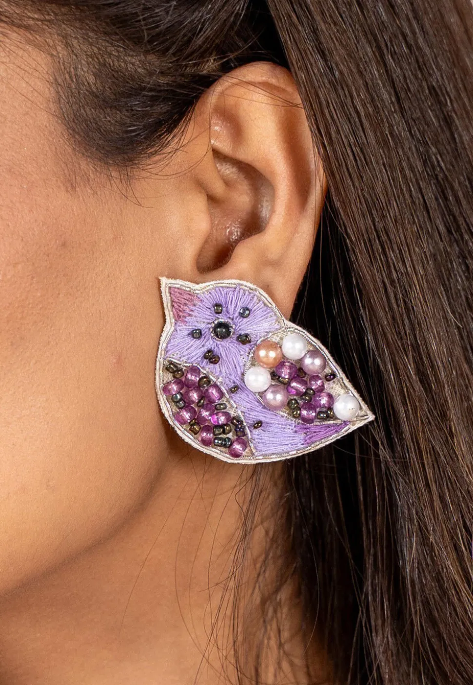 Hand Embroidered Earrings