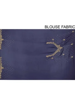 Hand Embroidered Georgette Saree in Navy Blue