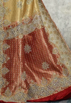 Hand Embroidered Kanchipuram Silk Saree in Beige and Multicolor