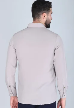 Hand Embroidered Polyester Shirt in Light Purple