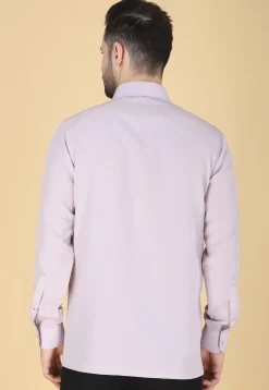 Hand Embroidered Polyester Shirt in Light Purple