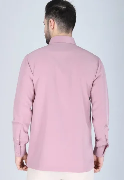 Hand Embroidered Polyester Shirt in Pink