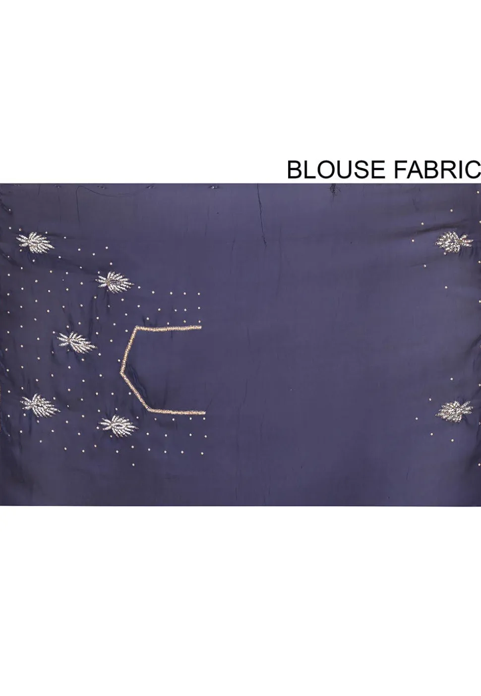 Hand Embroidered Satin Georgette Saree in Navy Blue