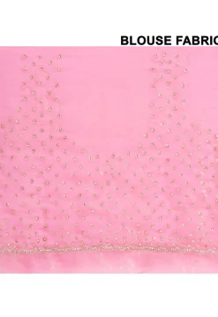 Hand Embroidered Tissue Silk Saree in Pink