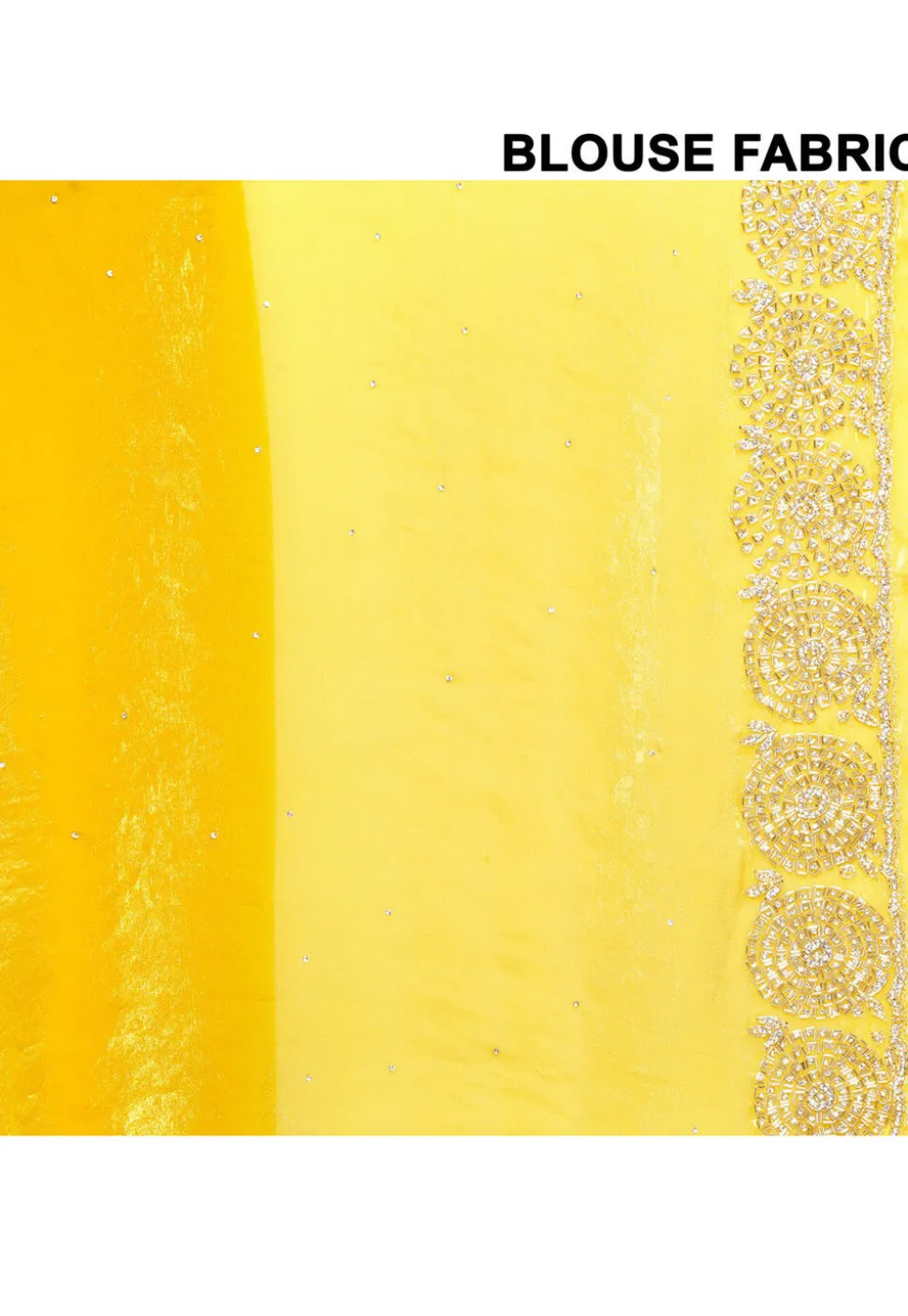 Hand Embroidered Tissue Silk Saree in Yellow