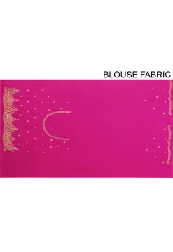 Hand Embroidered Viscose Georgette Saree in Fuchsia