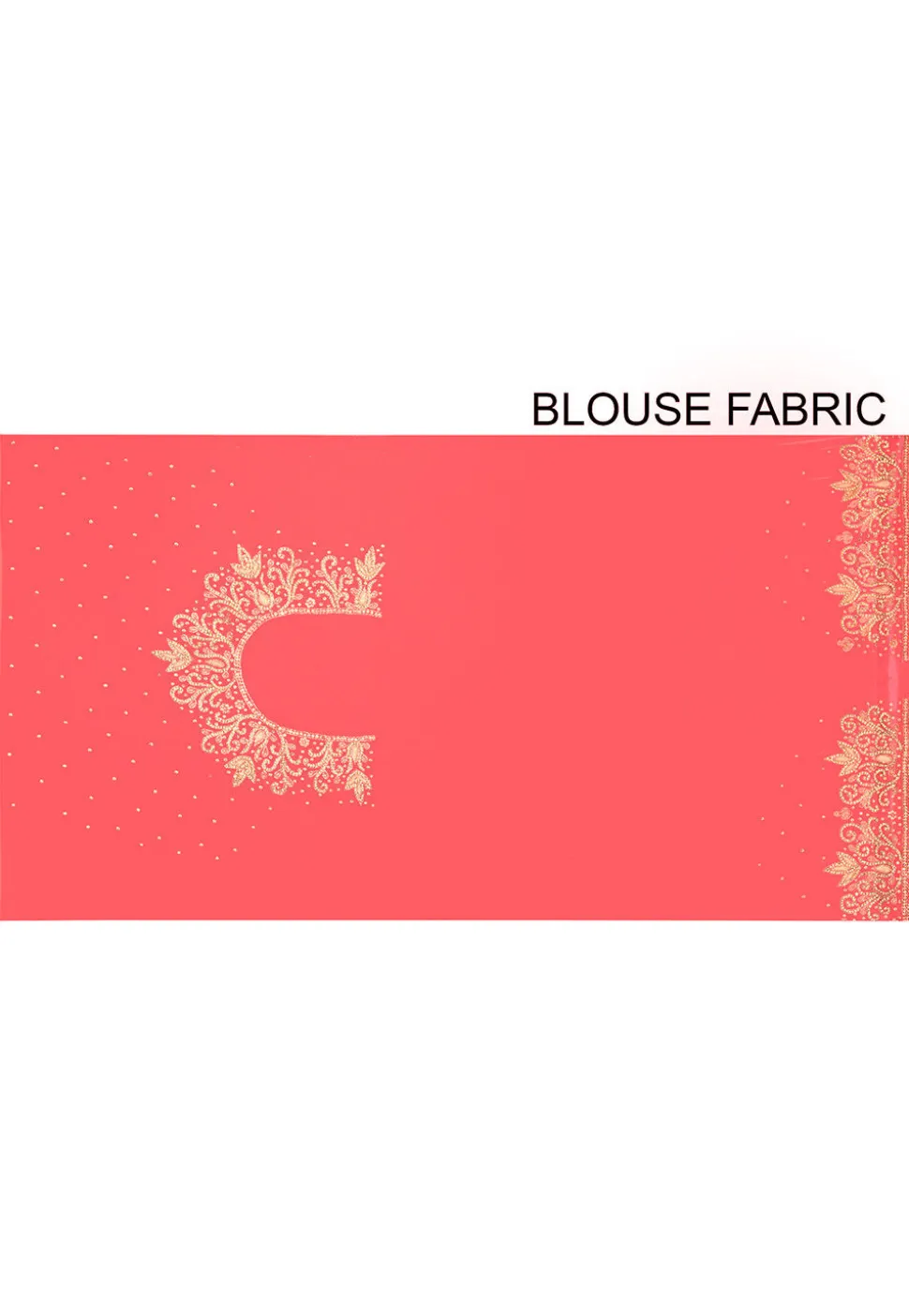 Hand Embroidered Viscose Georgette Saree in Coral Red