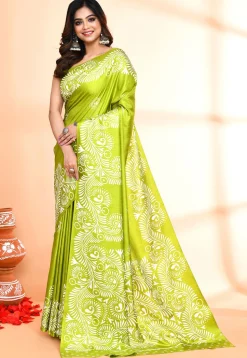 Handloom Art Silk Saree in Green