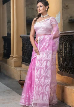 Handloom Art Silk Saree in Pink