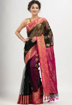 Handloom Art Silk Saree in Black