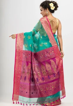 Handloom Art Silk Saree in Sea Green