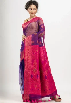 Handloom Art Silk Saree in Purple
