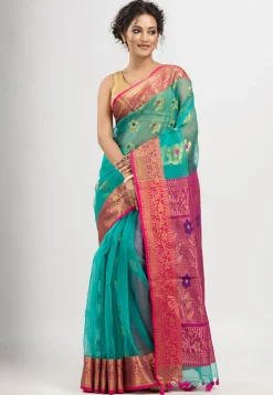 Handloom Art Silk Saree in Sea Green