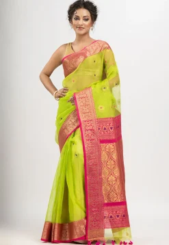 Handloom Art Silk Saree in Green