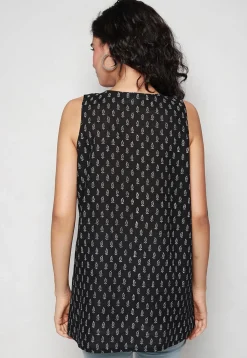 Handloom Block Printed Pure Cotton Tunic in Black
