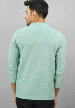 Handloom Cotton Kurta in Light Green