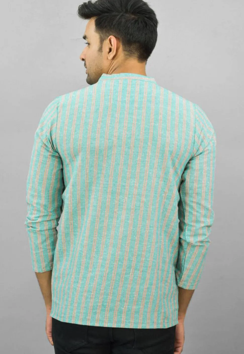 Handloom Cotton Kurta in Light Green