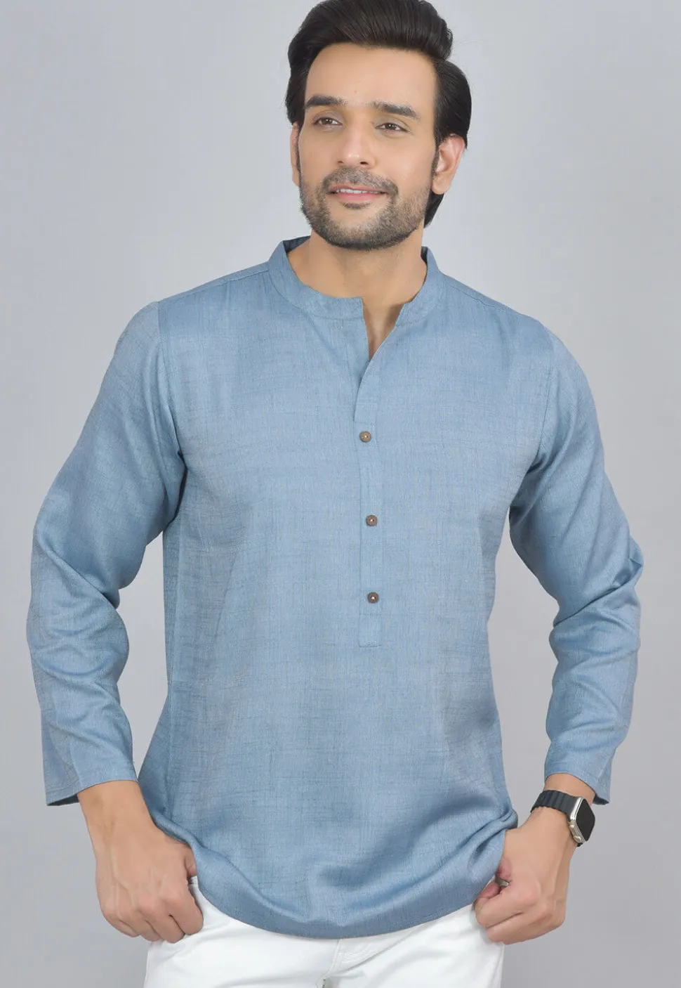 Handloom Cotton Kurta in Blue