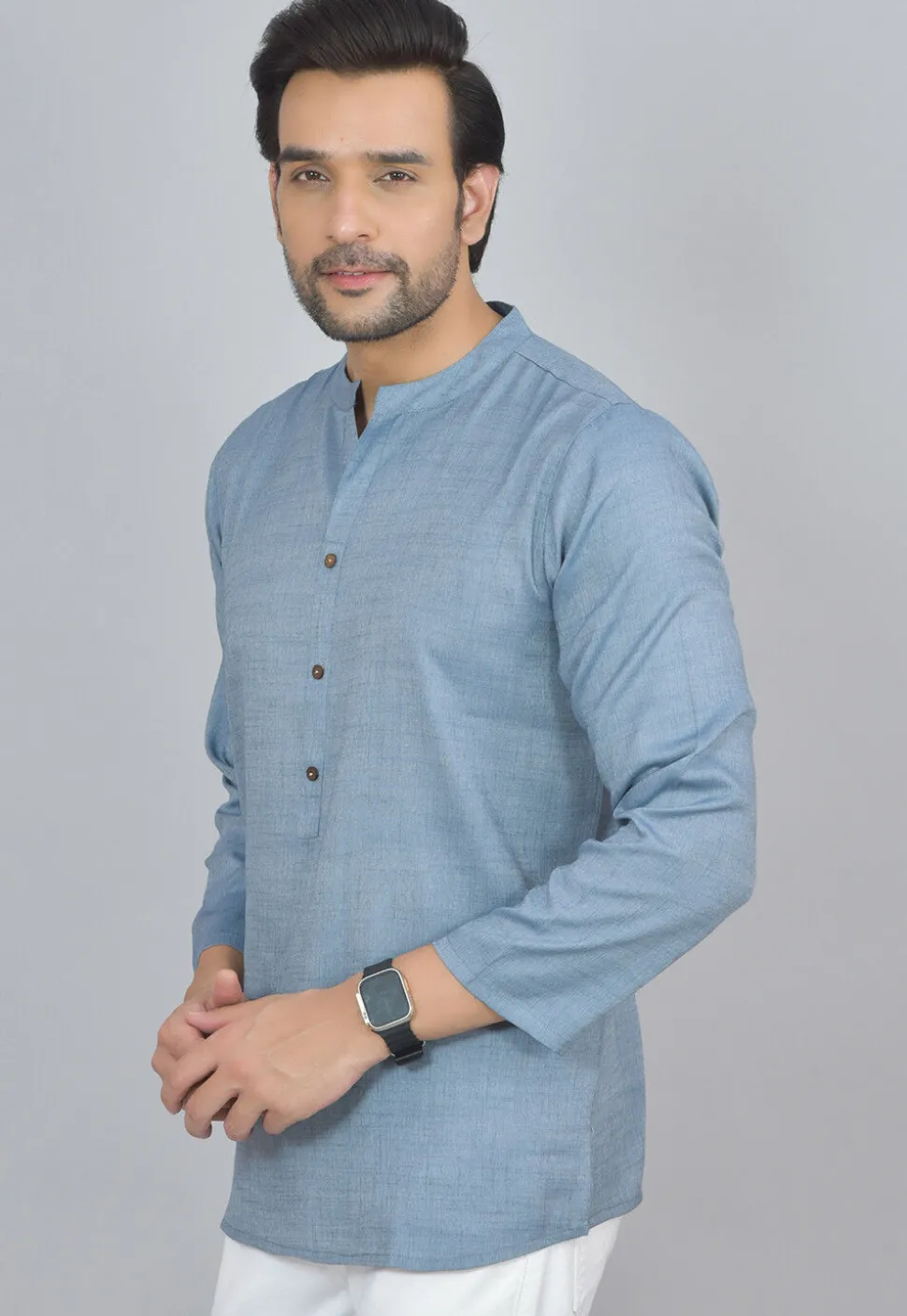 Handloom Cotton Kurta in Blue