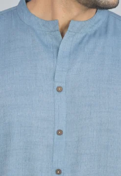 Handloom Cotton Kurta in Blue