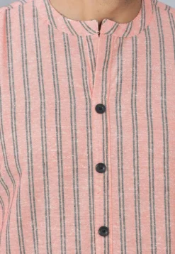 Handloom Cotton Kurta in Peach