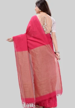 Handloom Cotton Saree in Pink