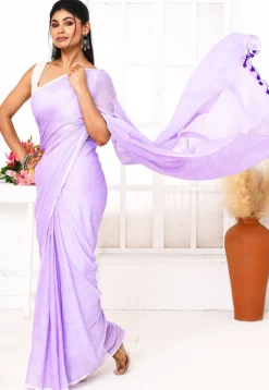 Handloom Cotton Saree in Light Purple