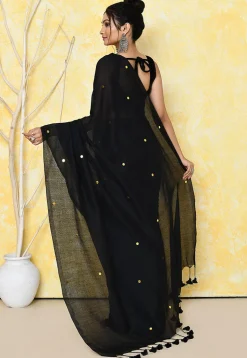 Handloom Cotton Saree in Black
