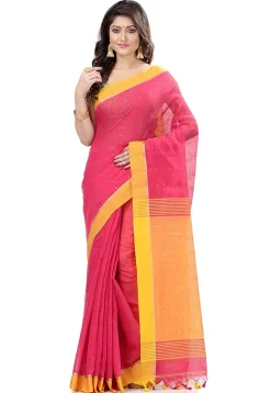 Handloom Cotton Saree in Pink