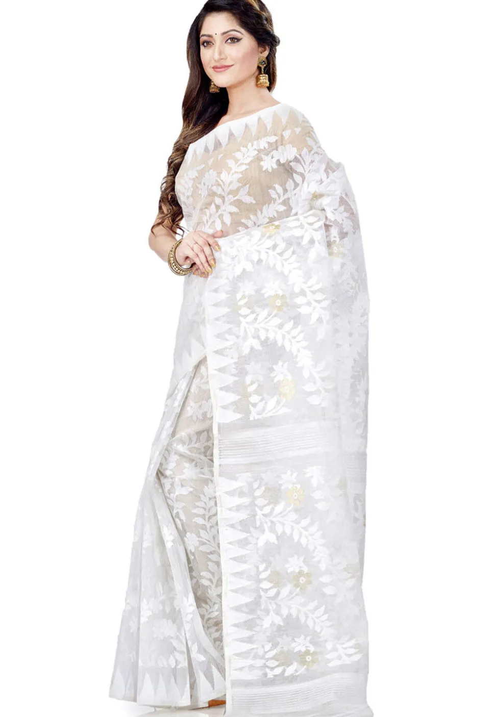 Handloom Cotton Saree in Off White