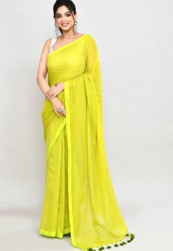 Handloom Cotton Saree in Light Green