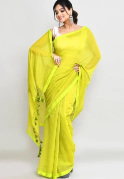 Handloom Cotton Saree in Light Green