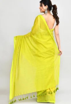 Handloom Cotton Saree in Light Green