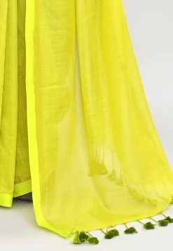 Handloom Cotton Saree in Light Green