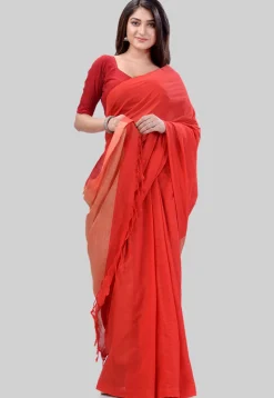 Handloom Cotton Saree in Red