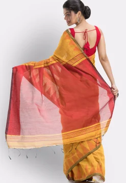 Handloom Cotton Saree in Yellow