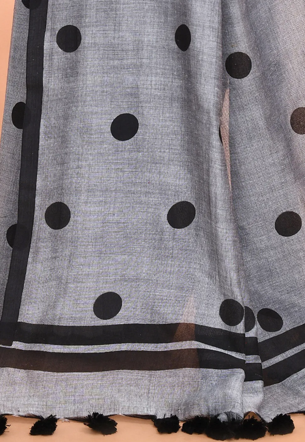 Handloom Cotton Saree in Grey