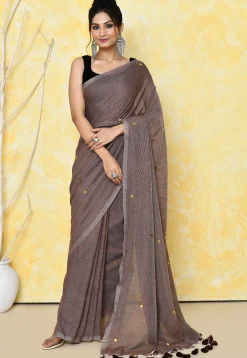 Handloom Cotton Saree in Fawn