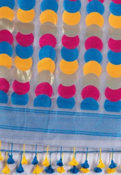 Handloom Cotton Saree in Light Grey