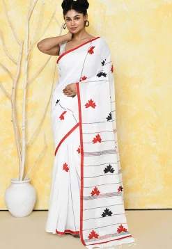 Handloom Cotton Saree in White