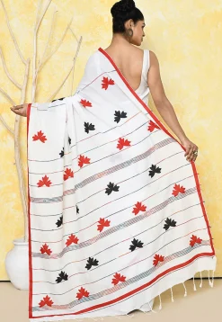 Handloom Cotton Saree in White