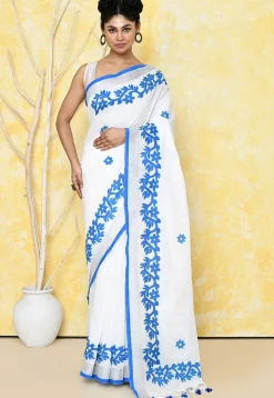 Handloom Cotton Saree in White