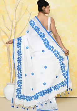 Handloom Cotton Saree in White
