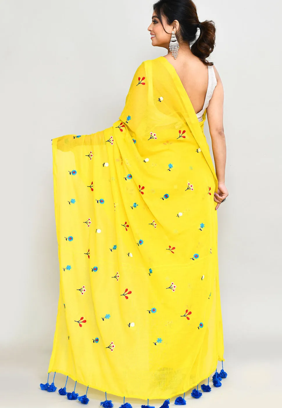 Handloom Cotton Saree in Yellow