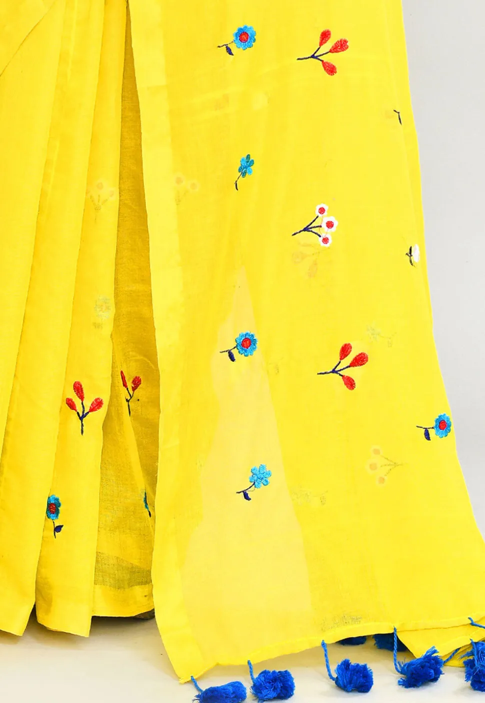 Handloom Cotton Saree in Yellow