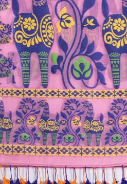 Handloom Cotton Saree in Pink