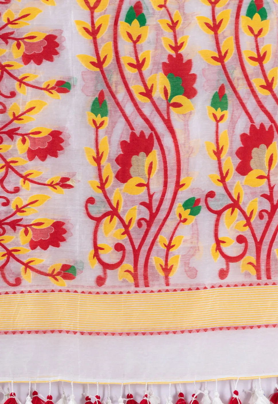 Handloom Cotton Saree in White