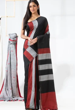 Handloom Cotton Saree in Black