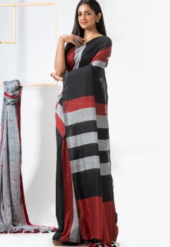 Handloom Cotton Saree in Black